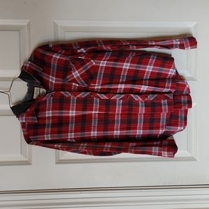 LA Hearts Red Hooded Flannel